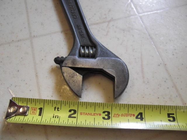 Vintage Crescent AT18 Black Oxide Adjustable Wrench 8