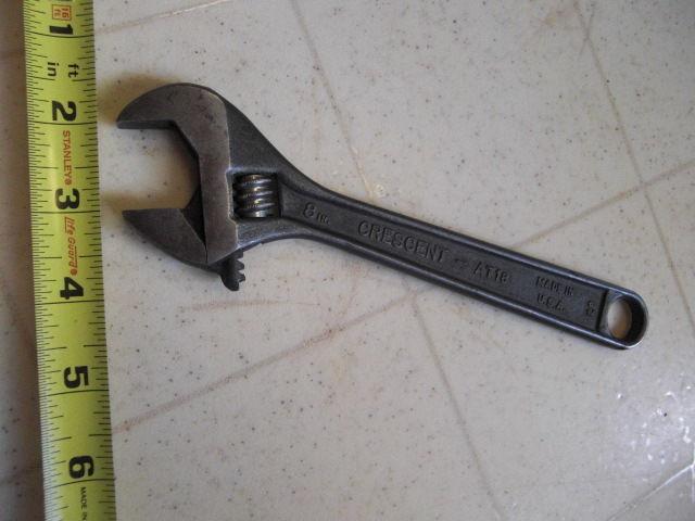 Vintage Crescent AT18 Black Oxide Adjustable Wrench 8