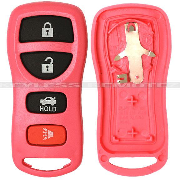 New pink nissan infiniti keyless remote replacement shell case battery clip