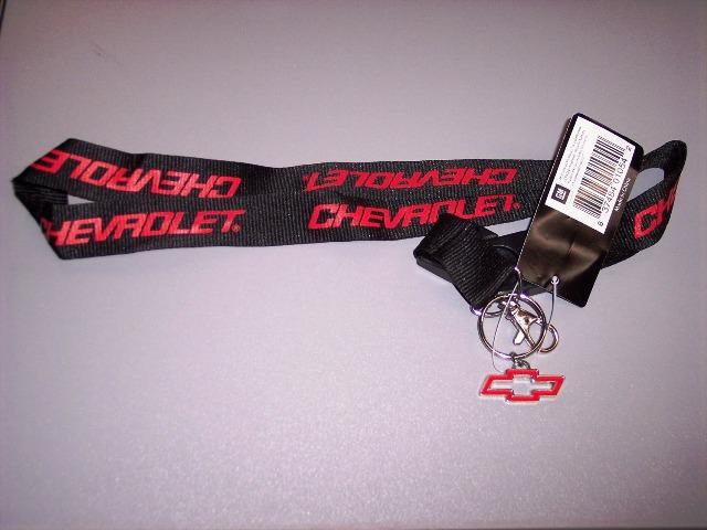 Brand new metal w red chevy chevrolet bowtie with lanyard keychain!