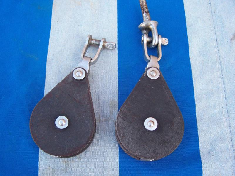 Pair of vintage sailboat blocks