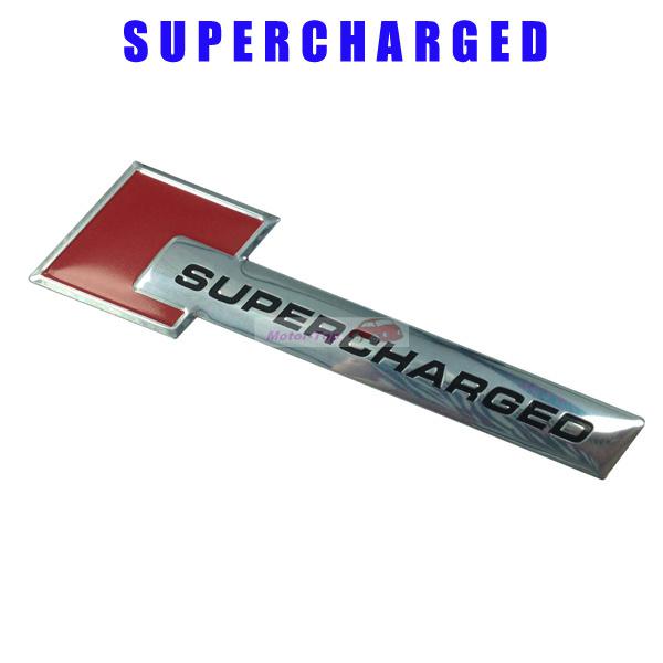 2 red supercharged engine emblems badge sticker for land rover jaguar audi frod 