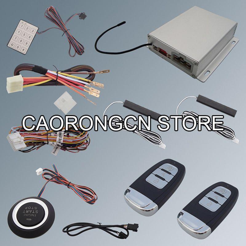 Pke car alarm system with password keyboard and engine start stop push button!
