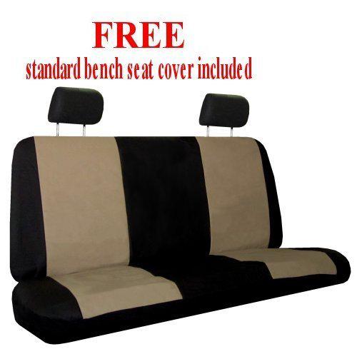 Tan Black Xtreme Car Truck SUV Seat Covers pkg w/ Tattoo Floor Mats & More #3, US $51.31, image 2