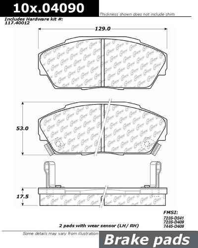 Centric 100.04090 brake pad or shoe, front-oe formula brake pads w/hardware