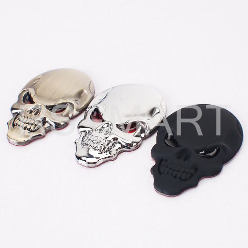 3d metal skull motorcycle sticker emblem decal badge auto body logo for focus
