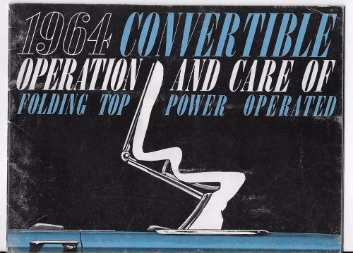 1964 gm convertible top folding manual original