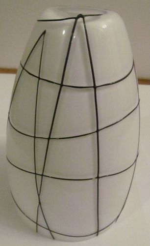 Large white brown swirl blown glass neckless 1 1/4" opening shade light lamp