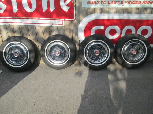 1965 mercury (4) 15&#034; wheels, cooper whitewalls and perfect mercury full hubcaps