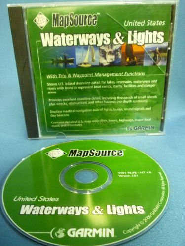 Garmin, mapsource,waterways &amp; lights cd - version 3.01 s/n 00050225