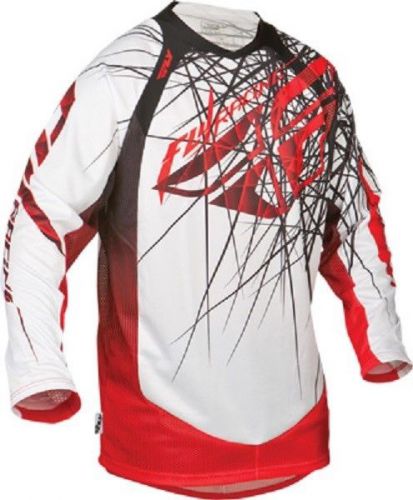 Fly racing "evolution" 2.0 white red jersey motocross off road youth kids