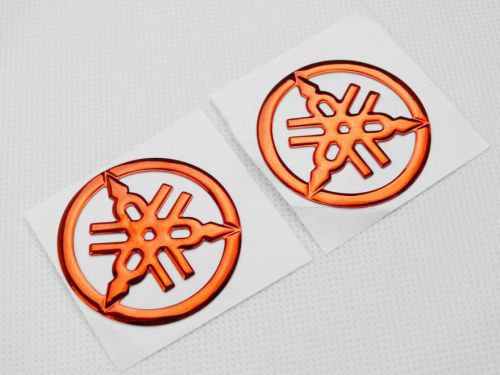 2x 4cm red tuning fork fuel tank fairing emblem decal stickers for yamaha custom