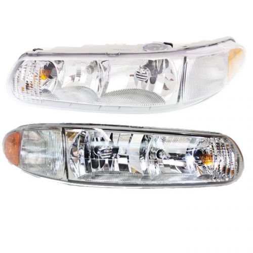 New set of 2 driver &amp; passenger side headlamp assembly fits buick century regal