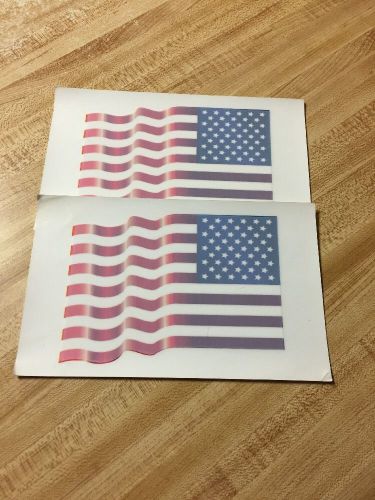 Pair of new american flag static stickers / decals nhra ihra