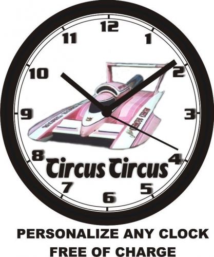 Circus circus hydroplane speed boat wall clock