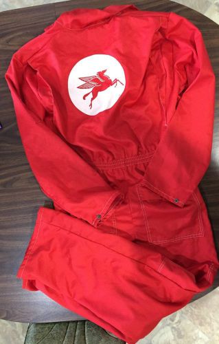 Red mobil oil pegasus nomex aramid fiber shop work suit 42 sam