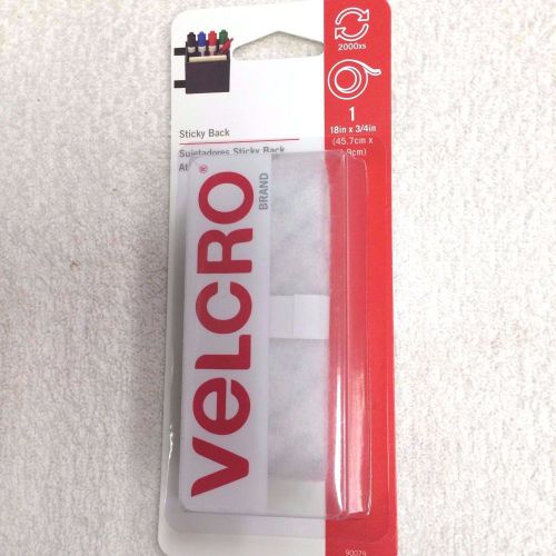 Velcro, sticky back, white, 18&#034; x 3/4&#034;, easy to use, for smooth surfaces