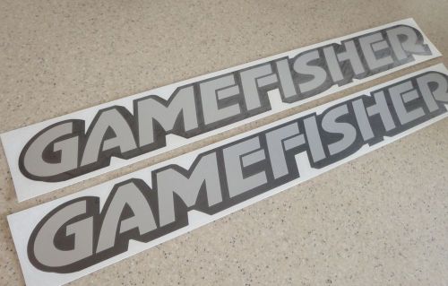 Gamefisher vintage boat decals 12" silver 2-pak free ship + free fish decal!