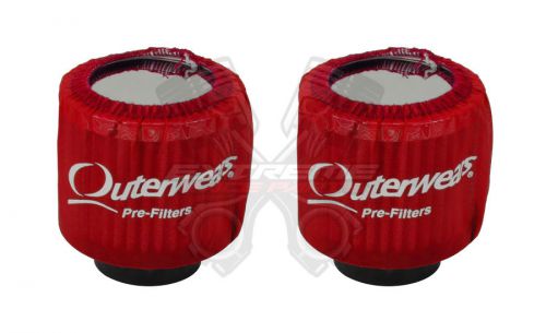 Outerwears breather pre-filter shielded no top 3&#034; red air cleaner 2 pack
