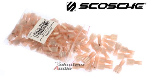 Scosche nylon female spade quick disconnect red 22-18 gauge 0.250&#034; 100 pcs/bag
