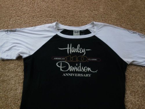 Womens harley davidson 110th anniversary shirt with bling - 1x