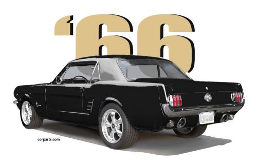 Mustang coupe auto art t-shirt black '66