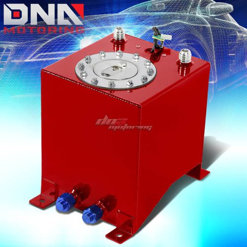 2.5 gallon/9.5l red aluminum racing/drift fuel/gas cell tank+cap+level sender