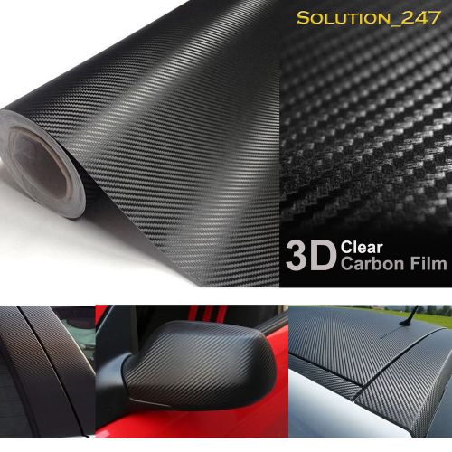 3d black carbon fiber vinyl wrap roll air bubble free - full roll 5 ft x 100 ft