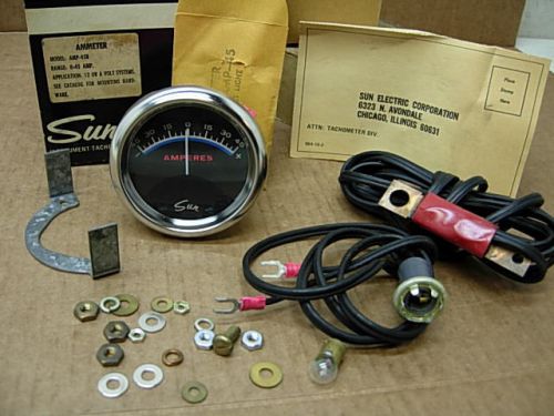 Nos blue line 12v sun ammeter amp gauge w/ shunt light harness bracket 69 camaro