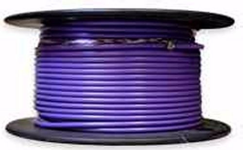 New 18 awg violet pvc insulated 16/30 stranded tinned copper boat wire 125&#039; roll