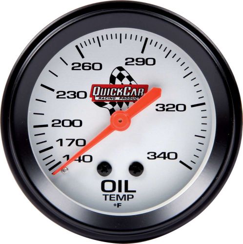 Quickcar oil temp gauge 100-340 deg 2-5/8"dia. p/n 611-6009 12-volt light analog