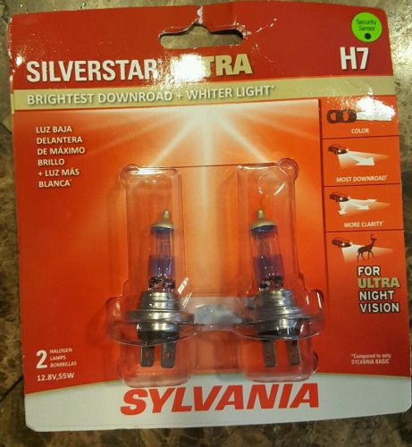 Sylvania silverstar ultra h7 pair set high performance headlight 2 bulbs new