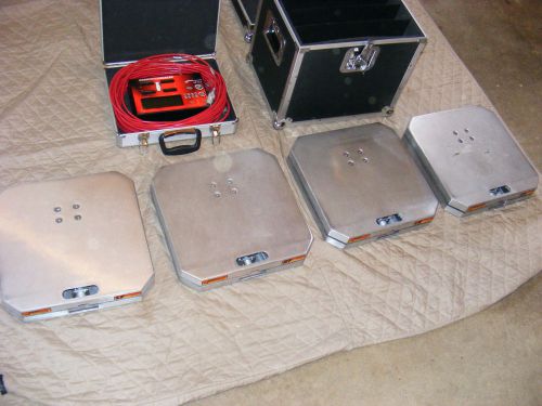 Longacre accuset ii 1500lb 15" pads race car scales carry case &amp; roll-off stands