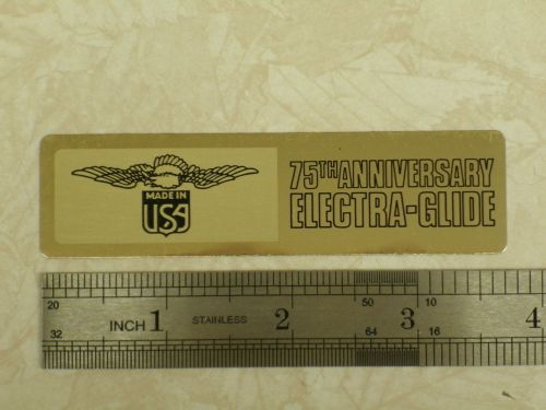 Harley-davidson nos gold &#034;75th anniversary electra-glide&#034; tour pack decal flh