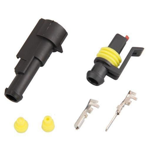 10 kit set car 1 pin way sealed electrical wire connector plug terminal