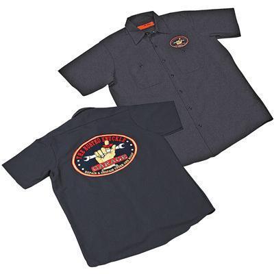T-shirt short sleeve cotton polyester black the busted knuckle garage logo med
