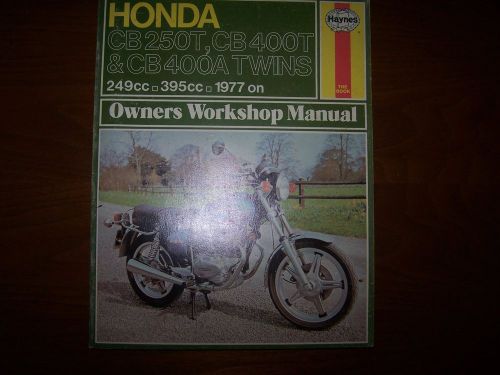 1977 on honda owner's workshop manual cb250t, cb400t, cb400atwin