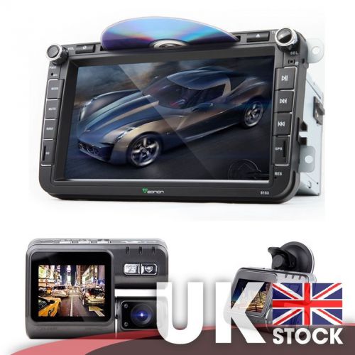 8" touch screen dvd player gps nav+ 2" lcd monitor 720p dashcam for volkswagen