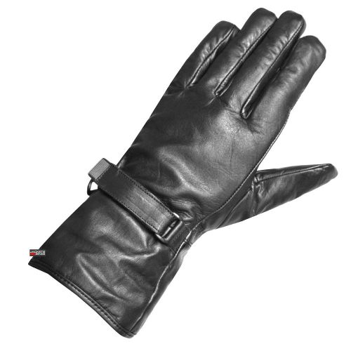 New premium cow hide leather men gauntlet gloves motorcycle biker black