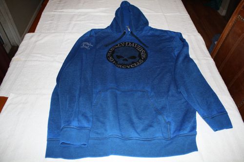 Harley-davidson blue hoodie 2xl willie g skull