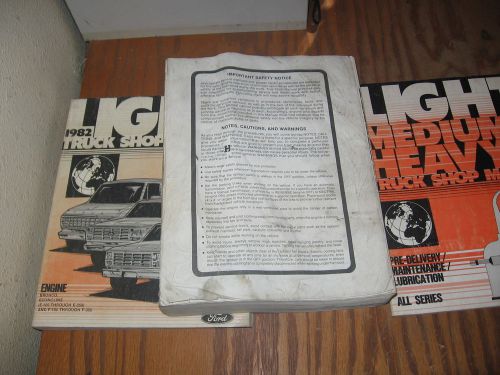 1982 ford 150 250 350 truck bronco van factory shop service manual set of 3