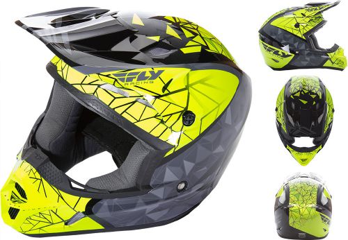Fly racing kinetic crux helmet 2x black/grey/hi-vis