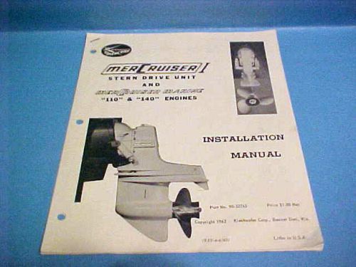 1962 revised '63 mercury mercruiser stern nut unit 110 &amp; 140 manual installation