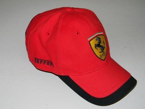 Ferrari logo - red with black accents -  adjustable hat - excellent