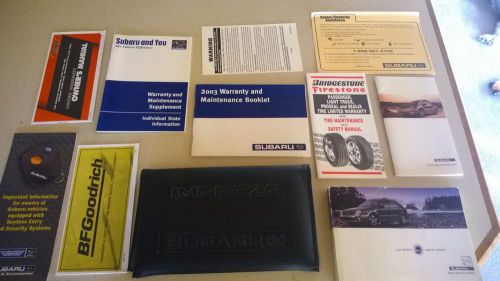 2003 subaru impreza owners manual with supplements and case