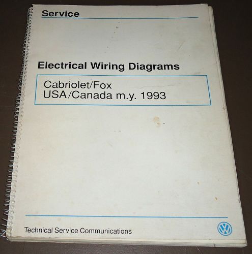 1993 vw service manual electrical wiring diagrams cabriolet/fox usa/canada m.y.
