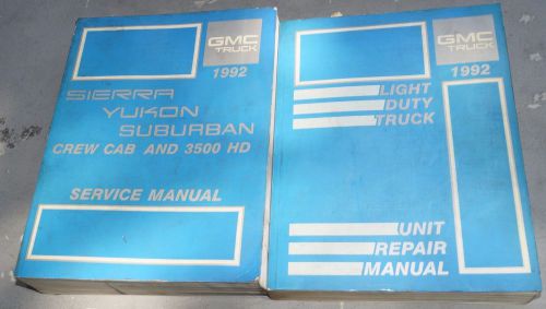 1992 gmc sierra truck yukon suburban oem service shop manual + overhaul book