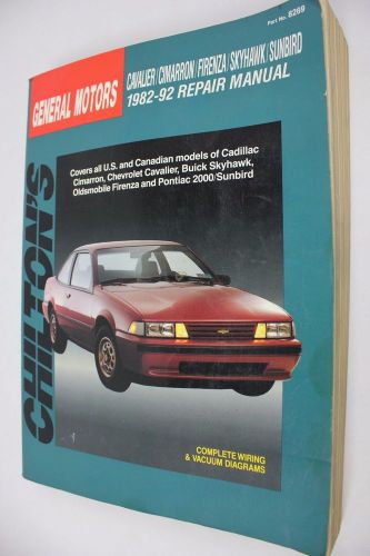Chilton gm cavalier firenza skyhawk sunbird 1982 1992 repair manual 8269