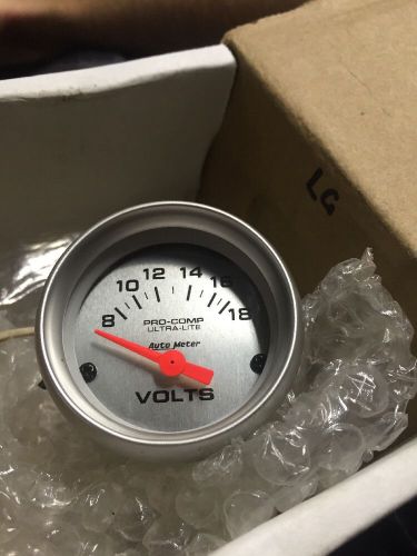 Autometer pro comp ultra lite 2-1/16&#034; volt volts voltmeter gauge 4391 nice