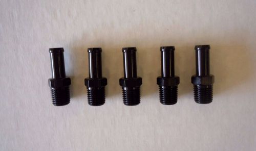 5 aluminum intake fittings 1/4 in. npt to 3/8 in hose barb - anodized black